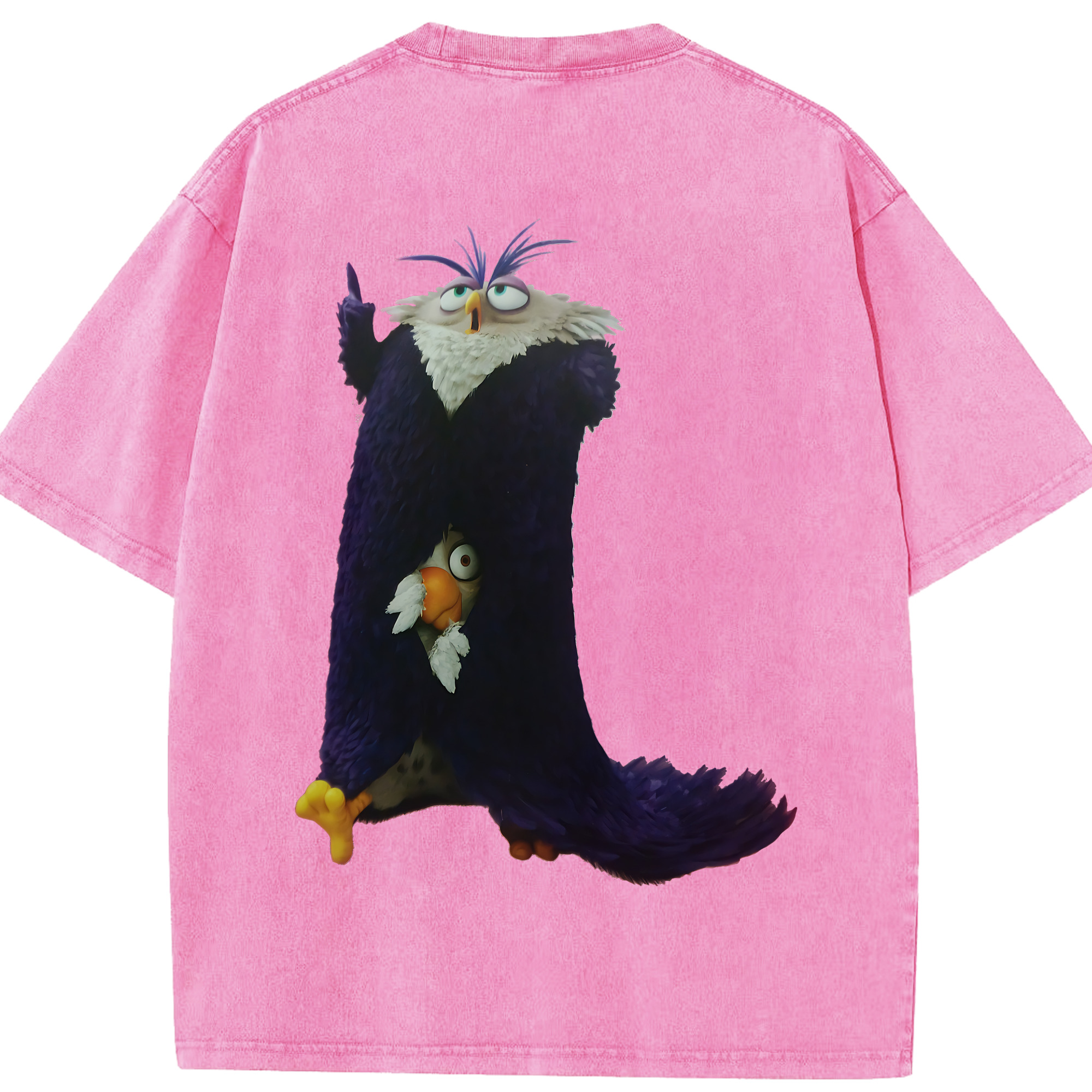 （画像用） Angry Birds アングリーバード 綿100% ヴィンテージ風 半袖Tシャツ（背面プリント）